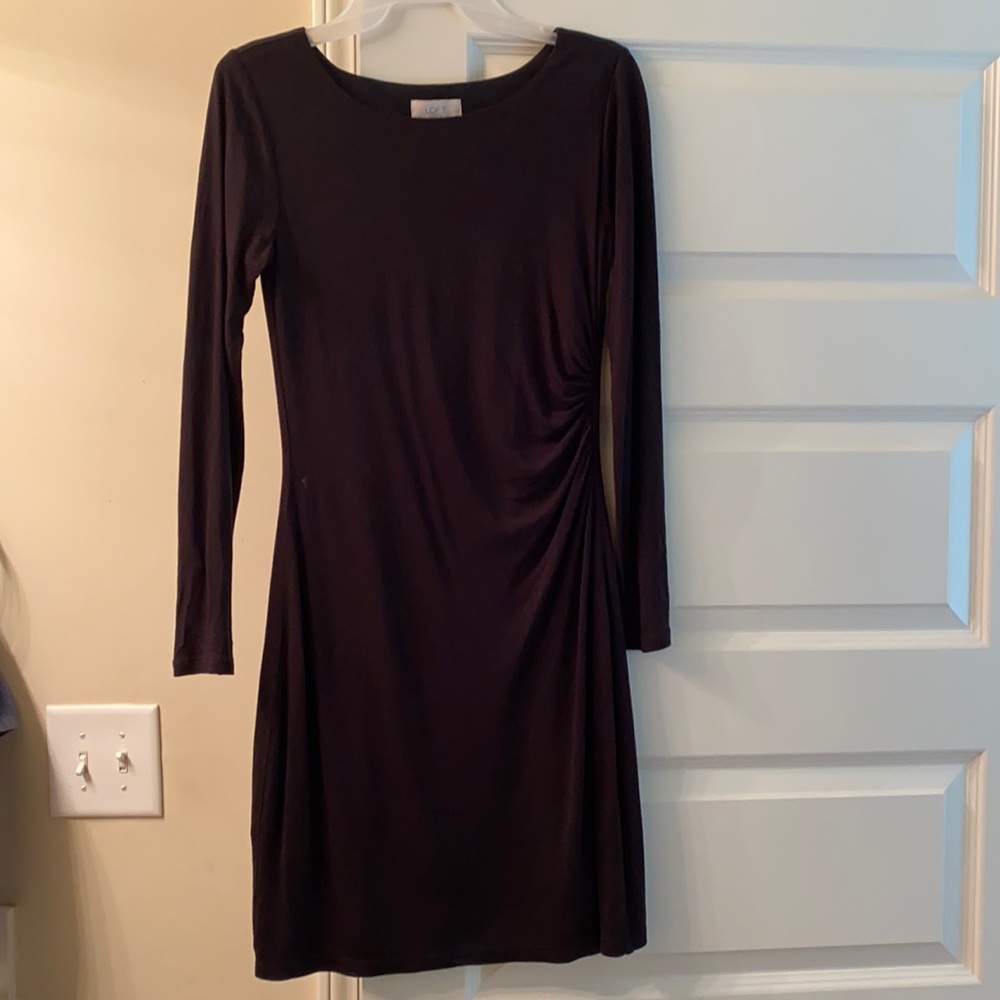XS Loft black long sleeve dress